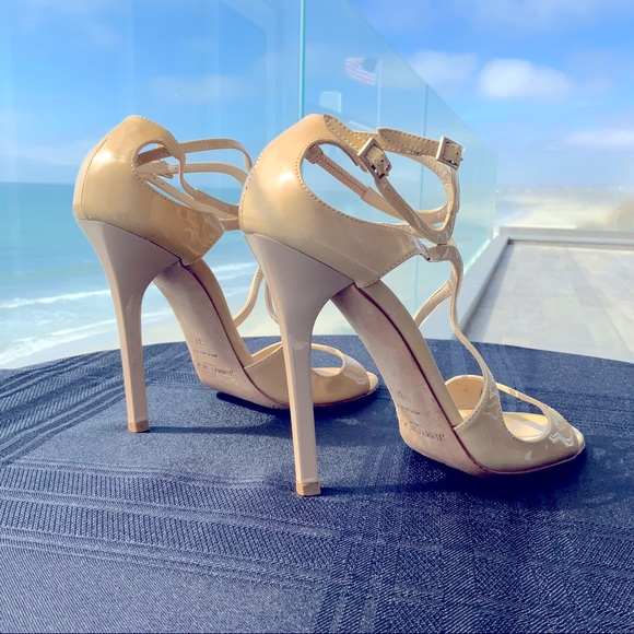 Jimmy Choo London Sandals Nude Patent Leather S 37 - Picture 4 of 12